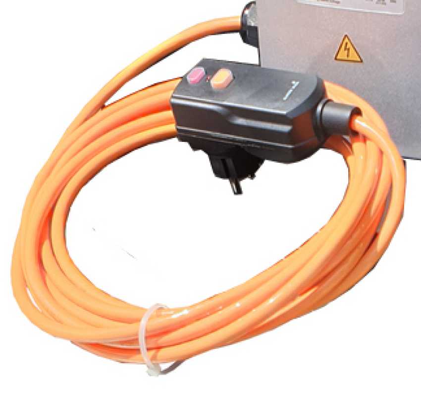 5m supply cable 230V 50 Hz with FI personal protection plug switch.